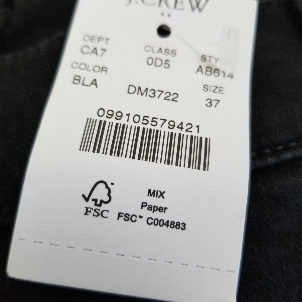 J Crew High Rise Vintage Straight Cut Hem Jeans Size 37 NWT - Picture 6 of 8